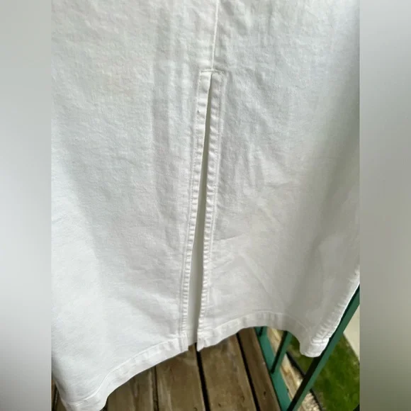 🆕 DL1961 White Denim Sleeveless Stretch Cotton Midi Dress Size L Elegant Summer - Picture 7 of 17